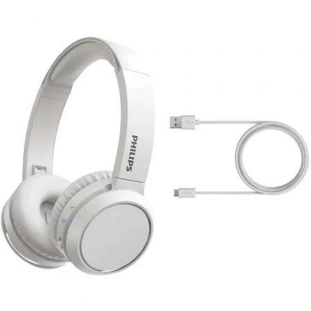 Philips TAH4205/WT Auriculares Inalámbricos de Diadema con Refuerzo de Graves, Blanco